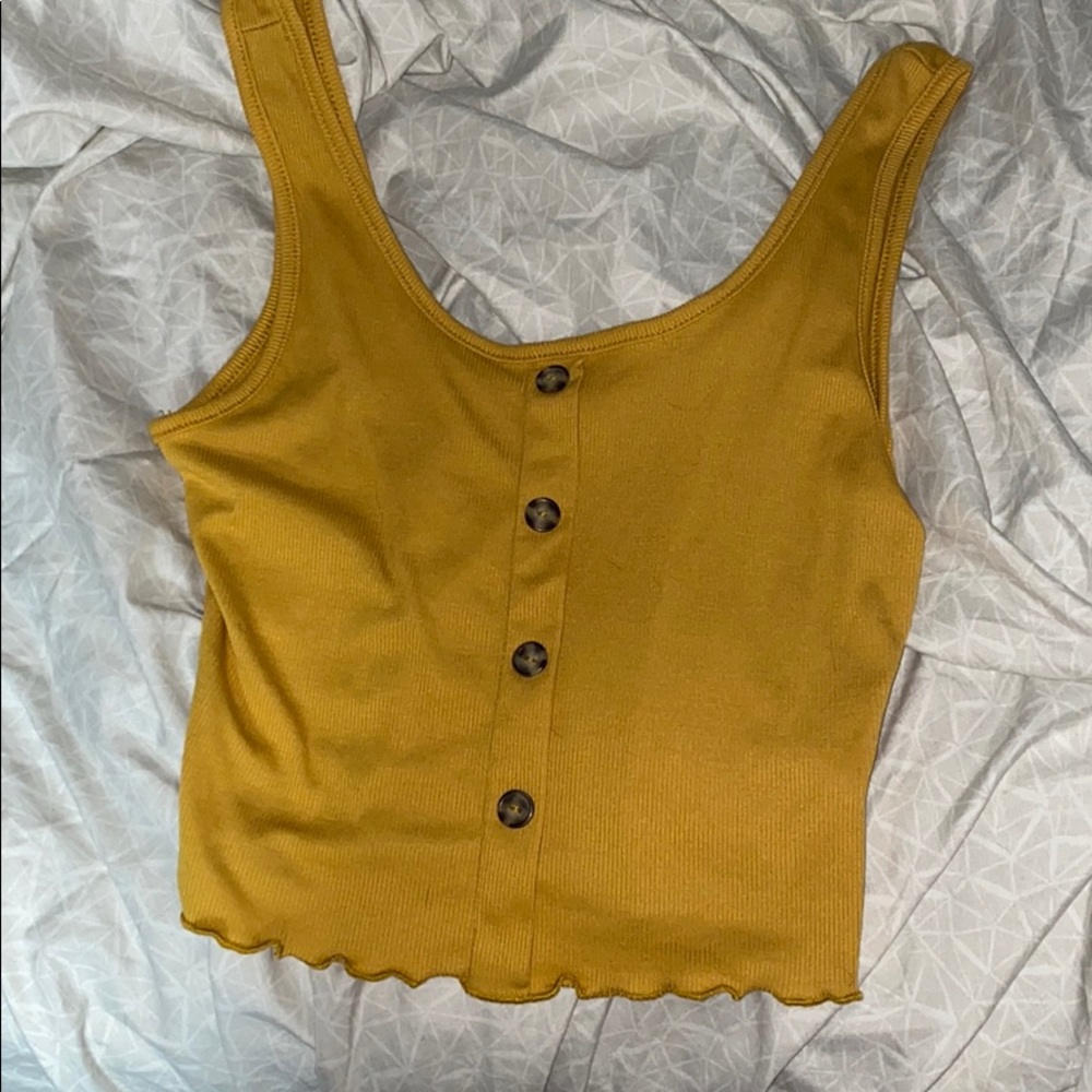 Yellow cropped tank top